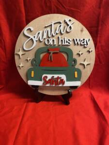 SantaOnHisWay WoodSign