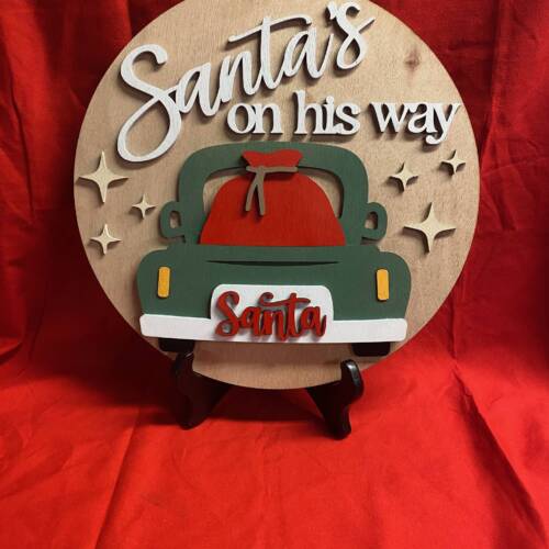 SantaOnHisWay WoodSign
